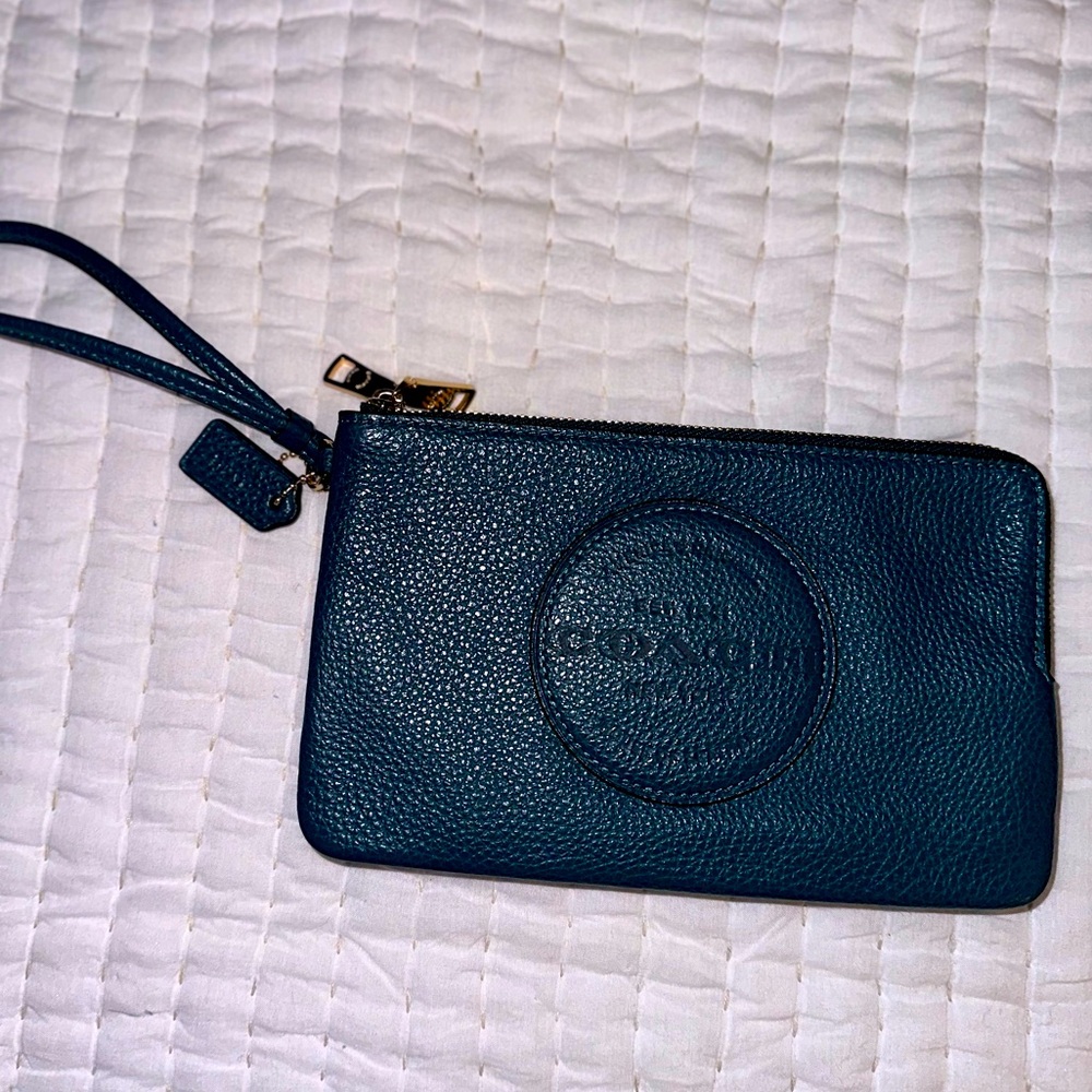 Coach Green Wallet wristlet.